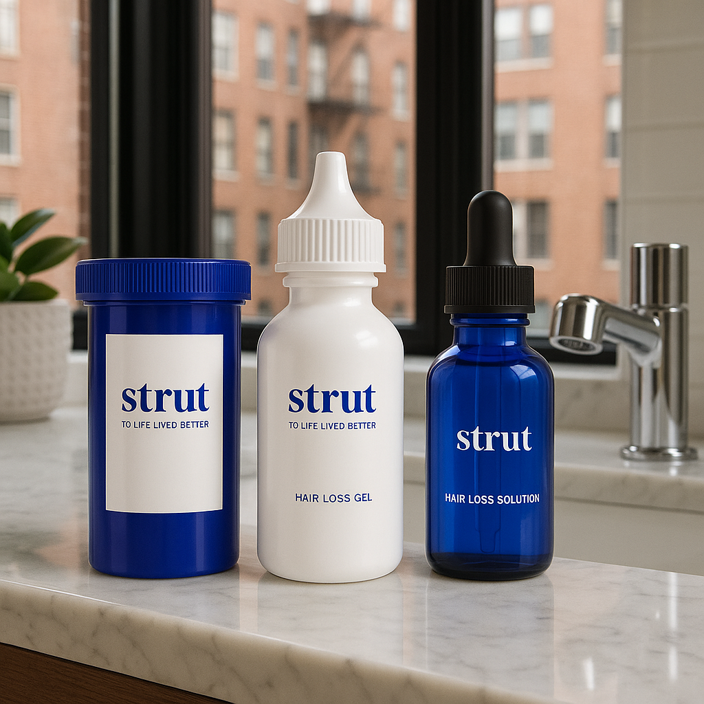Strut Health product line including hair loss treatments